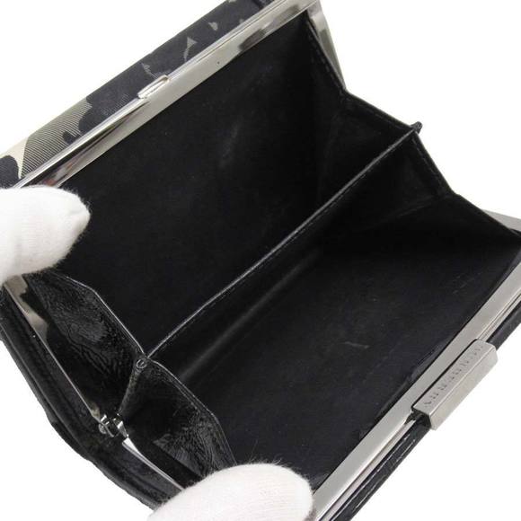 Burberry Nova Check Bifold Wallet Nylon Leather Black - Picture 9 of 10